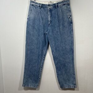 Levis Jeans Mens 34X32 XX Chino Loose‎ Straight Pleated Blue Denim